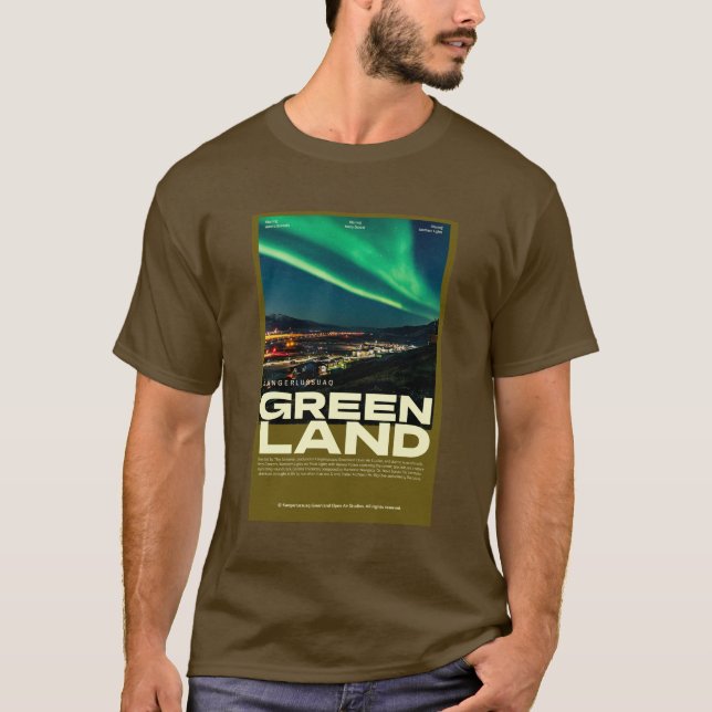 Kangerlussuaq Greenland Northern Light Poster T-Shirt (Vorderseite)