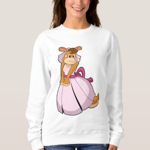 Känguru als Braut mit Hochzeitskleid Sweatshirt