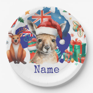 Känguru auf der australischen Flagge Pappteller