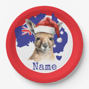 Känguru auf der australischen Flagge  Pappteller