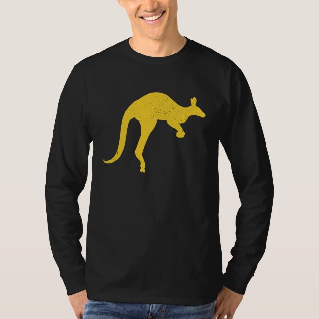 Känguru Aussie Australien Roo Gelb Känguru T-Shirt (Vorderseite)