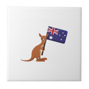 Känguru Australien-Flagge Fliese