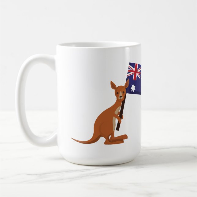 Känguru Australien-Flagge Kaffeetasse (Links)