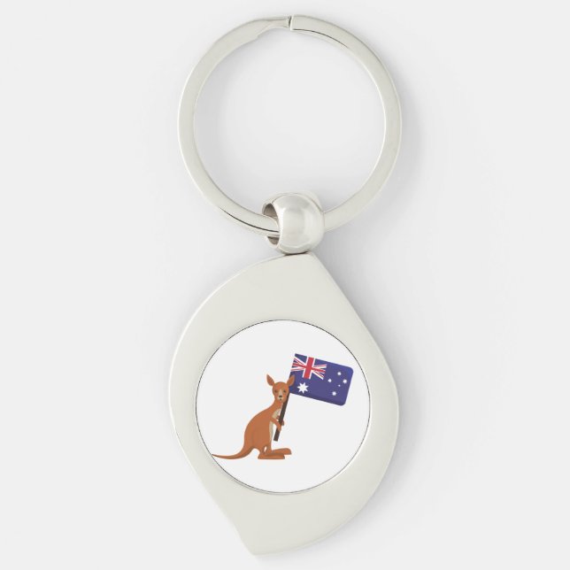 Känguru Australien Flagge Schlüsselanhänger (Vorderseite)
