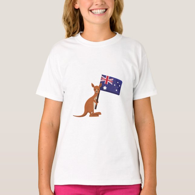 Känguru Australien-Flagge T-Shirt (Vorderseite)