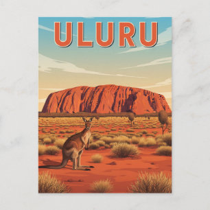 Känguru bei Uluru Australien Postkarte