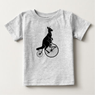 Känguru, der Vintages Fahrrad Rompwe reitet Baby T-shirt