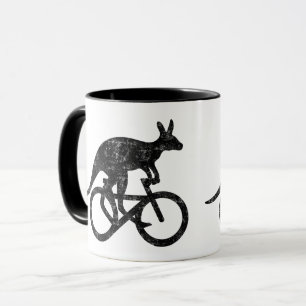 Känguru fährt Fahrrad lustig Motivation Australien Tasse