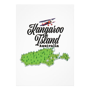 Känguru-Insel Australien Karte Fotodruck