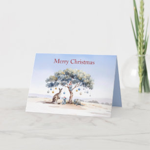 Känguru Koalas Schnabeltier Weihnachten Gummibaum Karte