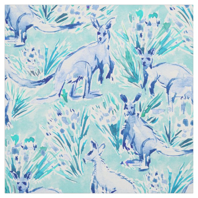 KÄNGURU KOURT Aqua-Aquarell Stoff (Muster)