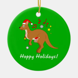 Känguru Mama und Joey an den Keramik Ornament