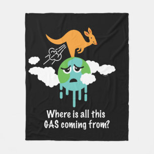 Känguru-Methan-Furz Fleecedecke