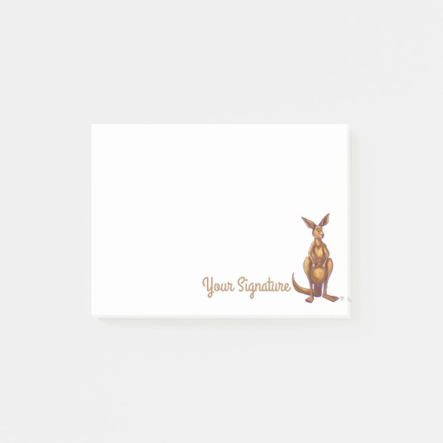 Känguru mit personalisiertem Post-It Post-it Klebezettel (Vorderseite)
