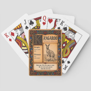 Känguru, mittelalterliche Bestiarien-Kunst Spielkarten