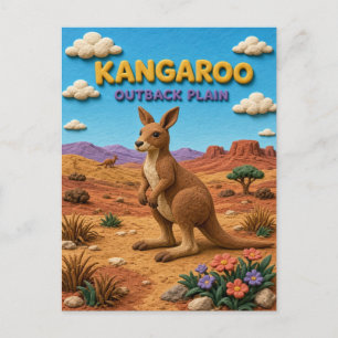 Känguru, Outback-Ebene-Ton-Kunst Postkarte