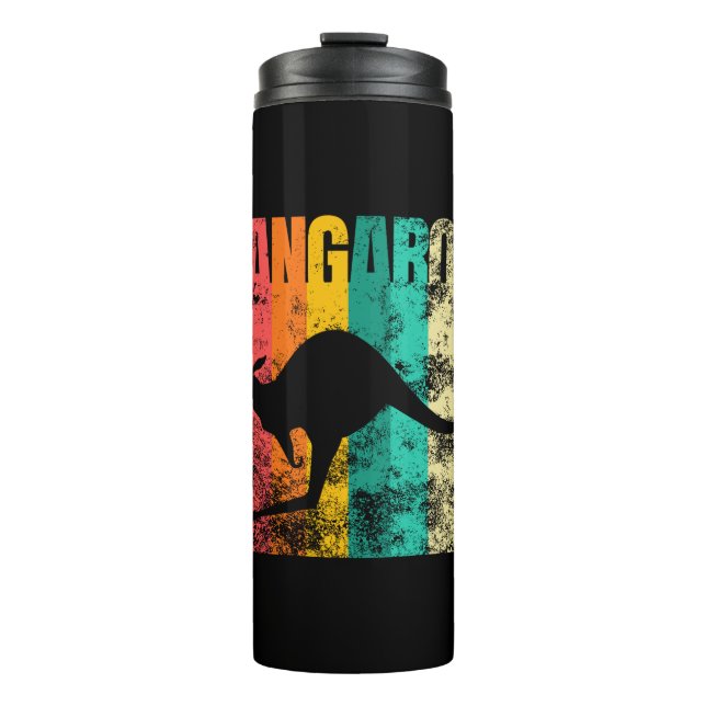 Känguru Retro Thermosbecher (Vorderseite)