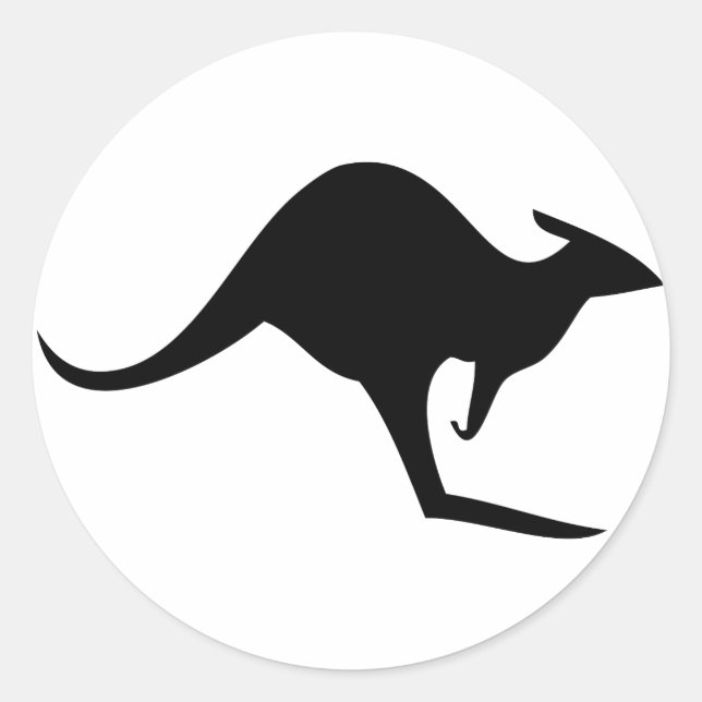 Känguru Runder Aufkleber (Vorderseite)