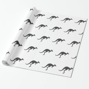 Känguru-Silhouette - Hintergrundfarbe auswählen Geschenkpapier