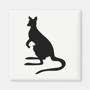 Känguru-Silhouette Magnet