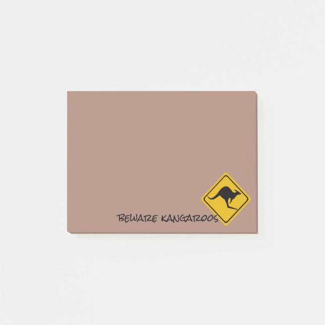 Känguru-Straßenschild - Post-It-Notes-Unterlage Post-it Klebezettel (Vorderseite)