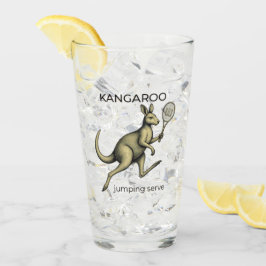 Känguru-Tennisspieler-Lustige Tierkunst Glas