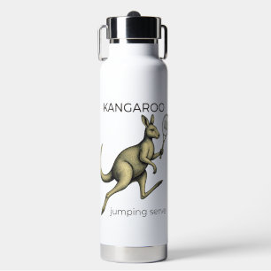 Känguru-Tennisspieler-Lustige Tierkunst Trinkflasche