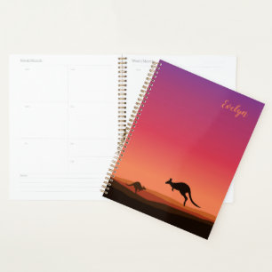 Känguru-Themen-Personalisiertes Planer-Notizbuch Planer