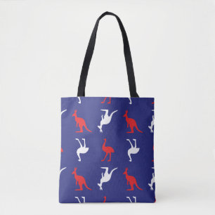 Känguru und Emu Tiermuster in Blau