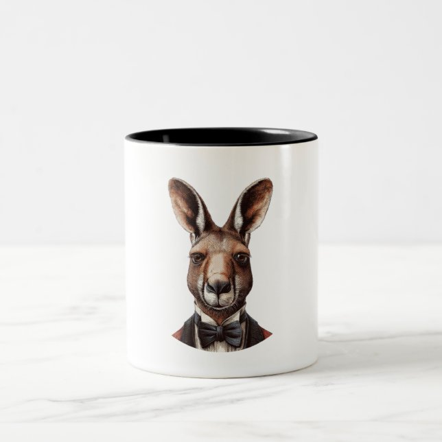 Kängurugesicht Zweifarbige Tasse (Mittel)