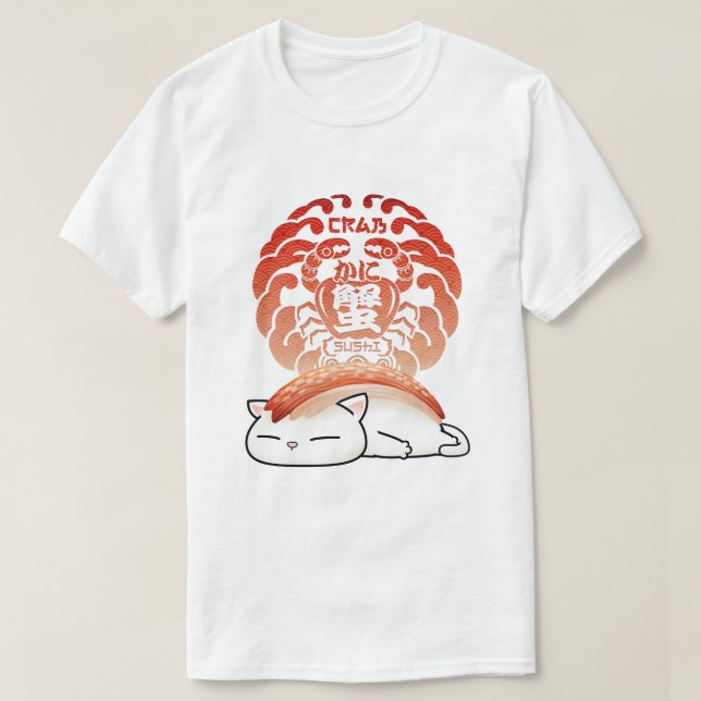 Kani Crab Sushi Cat T-Shirt (Design vorne)