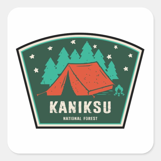 Kaniksu National Forest Idaho Camping Quadratischer Aufkleber (Vorderseite)