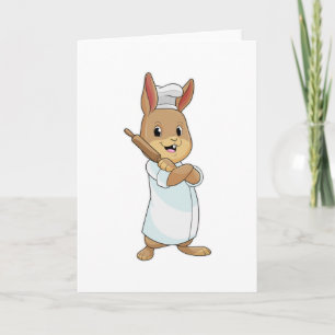 Kaninchen als Baker mit Rolling-Button Karte