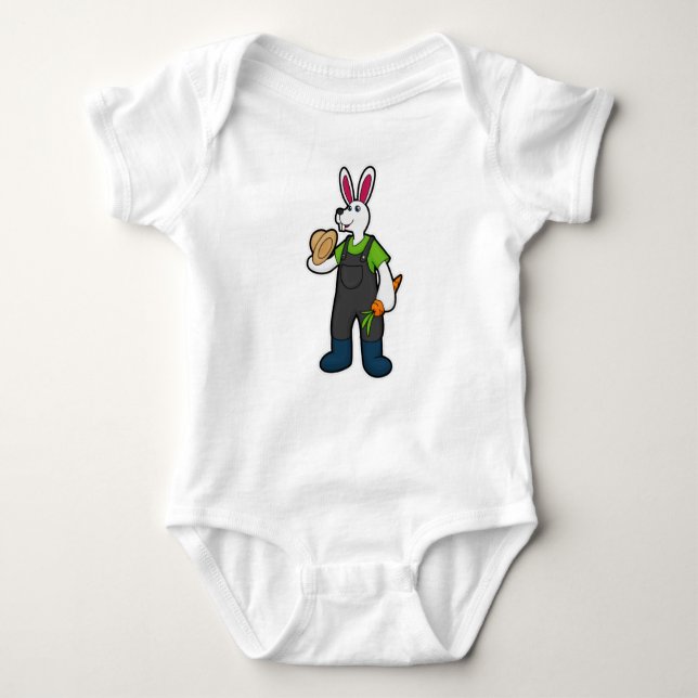 Kaninchen als Bauer mit Carrot & Hat Baby Strampler (Vorderseite)
