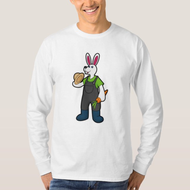 Kaninchen als Bauer mit Carrot & Hat T-Shirt (Vorderseite)