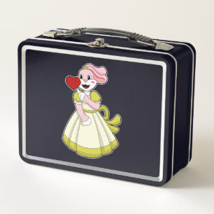 Kaninchen als Braut mit Hochzeitskleid.PNG Metall Brotdose