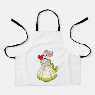 Kaninchen als Braut mit Hochzeitskleid.PNG Schürze