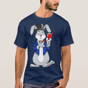 Kaninchen als Bräutigam mit Jacke und Zylinder T-Shirt