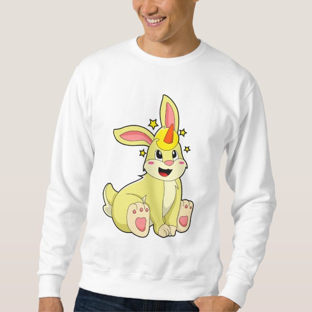 Kaninchen als Einhorn Sweatshirt (Vorderseite)