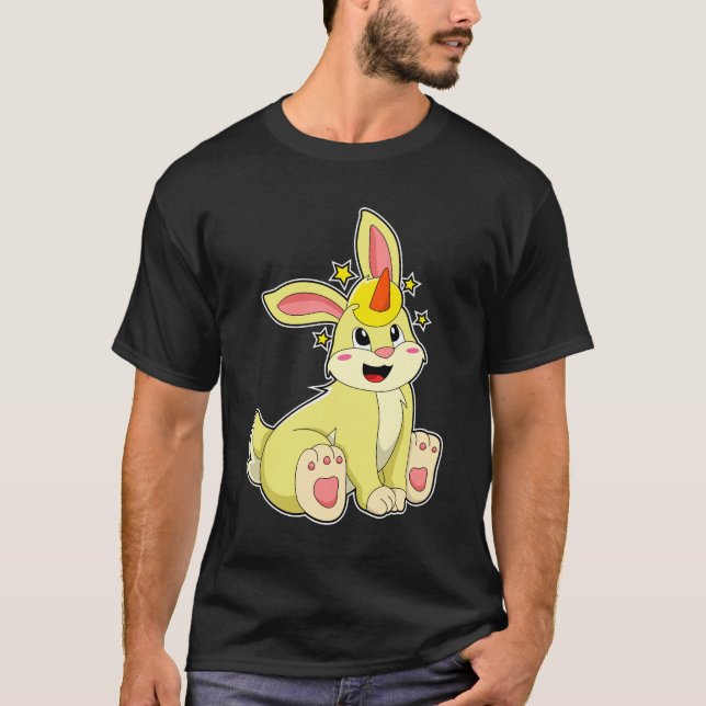 Kaninchen als Einhorn T-Shirt (Vorderseite)