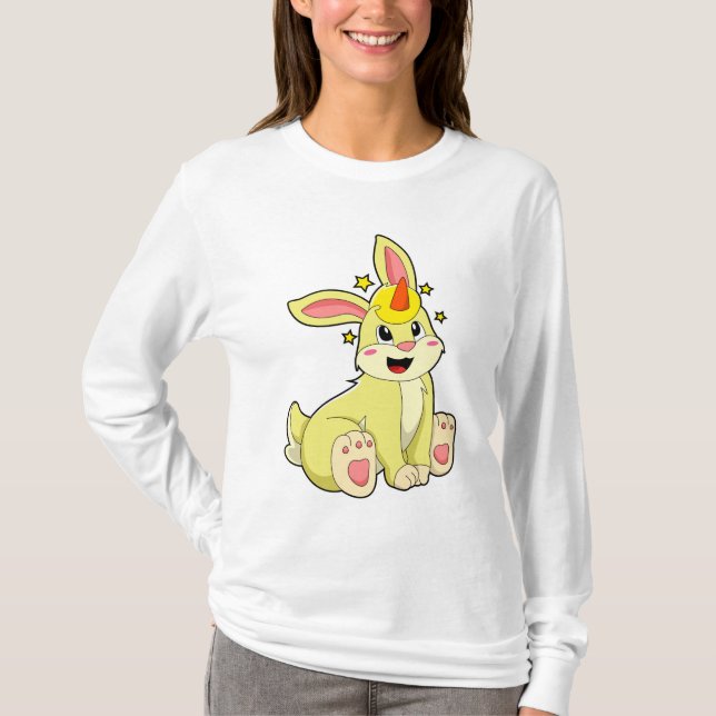 Kaninchen als Einhorn T-Shirt (Vorderseite)