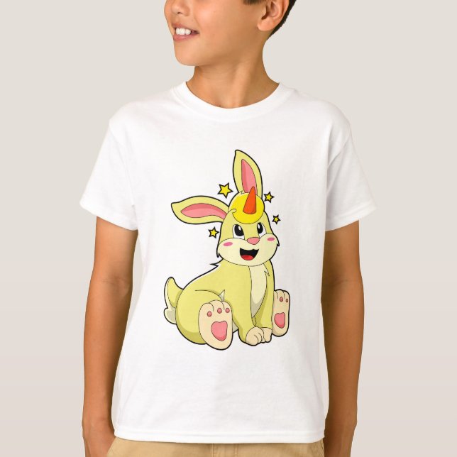 Kaninchen als Einhorn T-Shirt (Vorderseite)