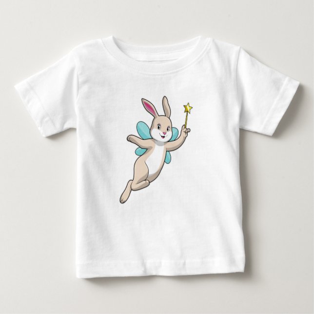 Kaninchen als Fee mit Zauberstab Baby T-shirt (Vorderseite)
