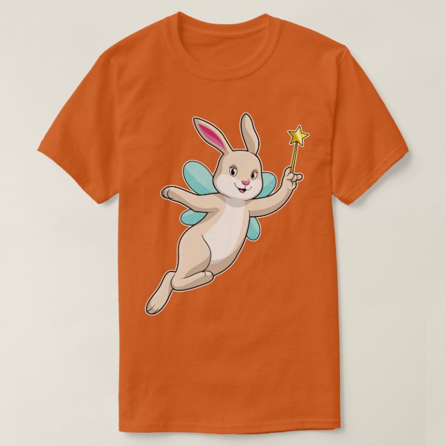 Kaninchen als Fee mit Zauberstab T-Shirt (Design vorne)