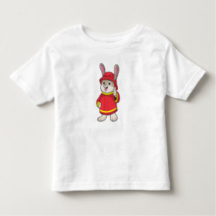 Kaninchen als Feuerwehrmann mit Helm Kleinkind T-shirt