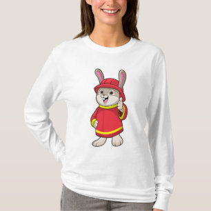 Kaninchen als Feuerwehrmann mit Helm T-Shirt