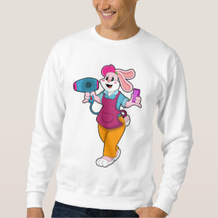 Kaninchen als Friseur mit Fön und Kamin Sweatshirt