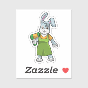 Kaninchen als Frisör Aufkleber