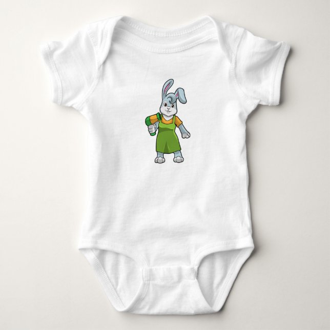 Kaninchen als Frisör Baby Strampler (Vorderseite)
