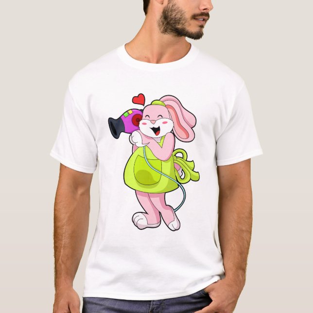 Kaninchen als Frisör T-Shirt (Vorderseite)